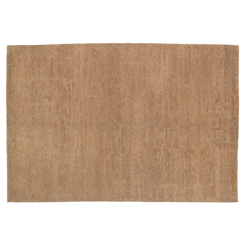 Wool Area Rug in Gold, Rectangle 6' x 9'