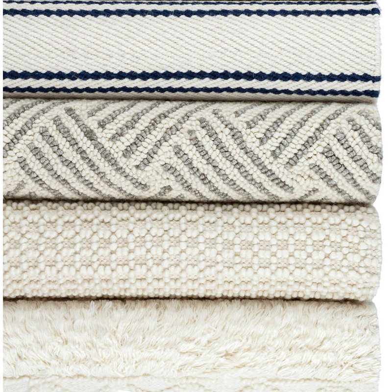 Tapis gris en laine crocheté à la main Layers, Rectangle 6 pi x 9 pi