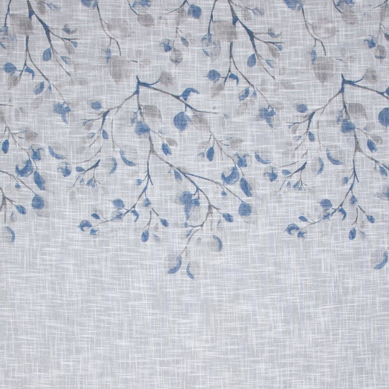 Roodhouse 100% Polyester Semi Sheer Curtain Single Panel, Blue