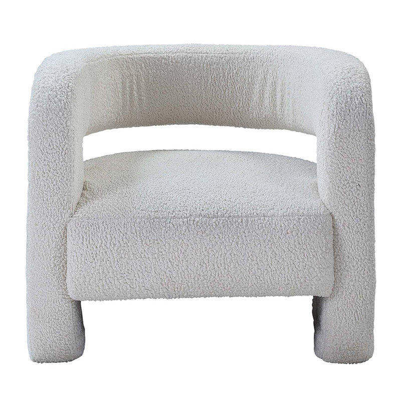 Fauteuil d'appoint Yitua, Sherpa blanc Teddy