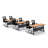 Rectangle 6 Person Flip Top 72'' L Modular Training Table and Chair Set with Casters and Modesty Panel and Cable Management