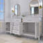 72,6 po X P 22,4 po P x 34 po Meuble-lavabo autoportant H blanc avec plateau en pierre blanche