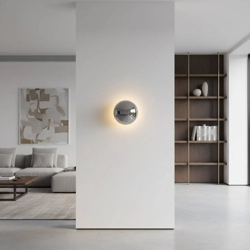 UltraBeam Polished Chrome Indoor LED Wall Light 6 Watt LED - 600 Lumens Diameter 140mm