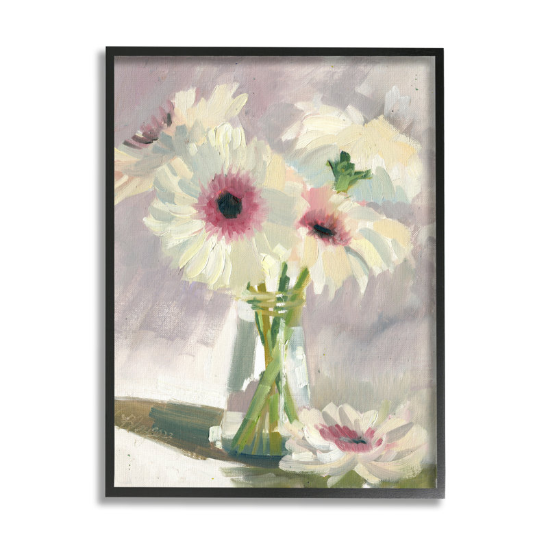 White Mums, art de la giclée encadrée par Bley Hack, H 20 po x l 16 po x P 1,5 po, Giclée encadrée noir minuit