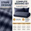 Microfiber Striped Duvet Cover Set with Pillowcases Included-120238777-122846399