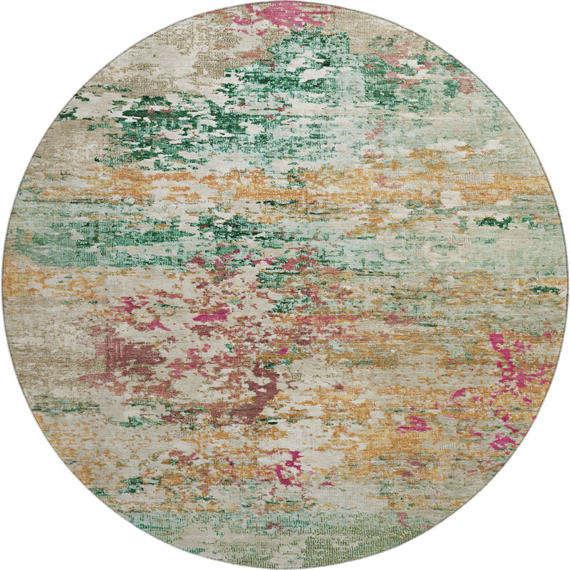 Premium Machine Washable Ashington AMF1830 Modern Rug, Round 8'