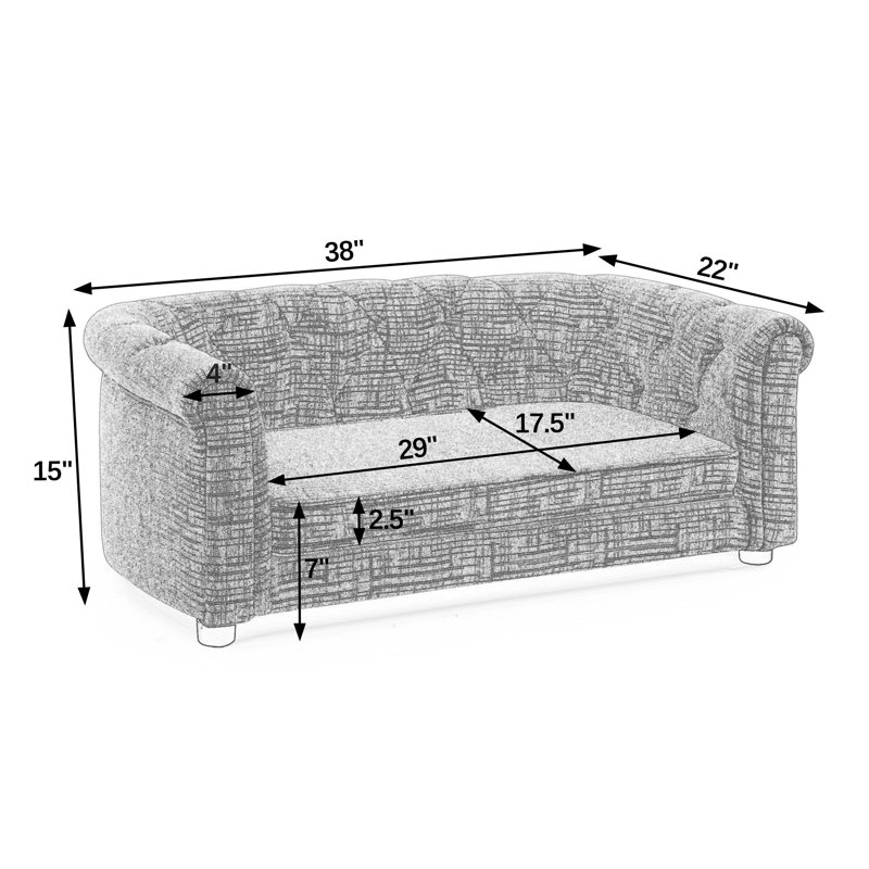 Elegant Button-tufted Pet Sofa With Linen Upholstery