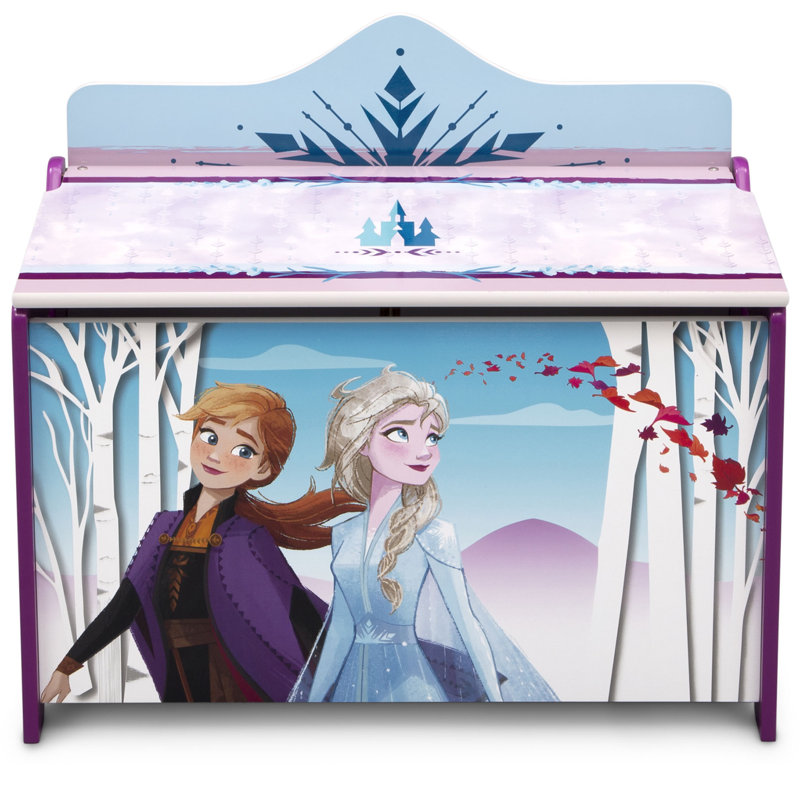 Disney Frozen II Deluxe Wooden Toy Box with Colorful Graphics