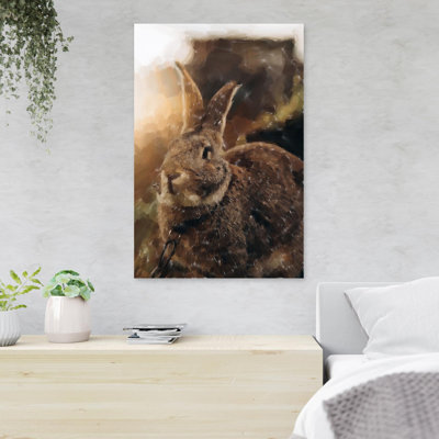 " Brown Rabbit In Close Up Photography " Painting Print