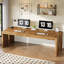 Bureau en bois massif 78,7 po, bureau d'ordinateur extra long pour 2 personnes