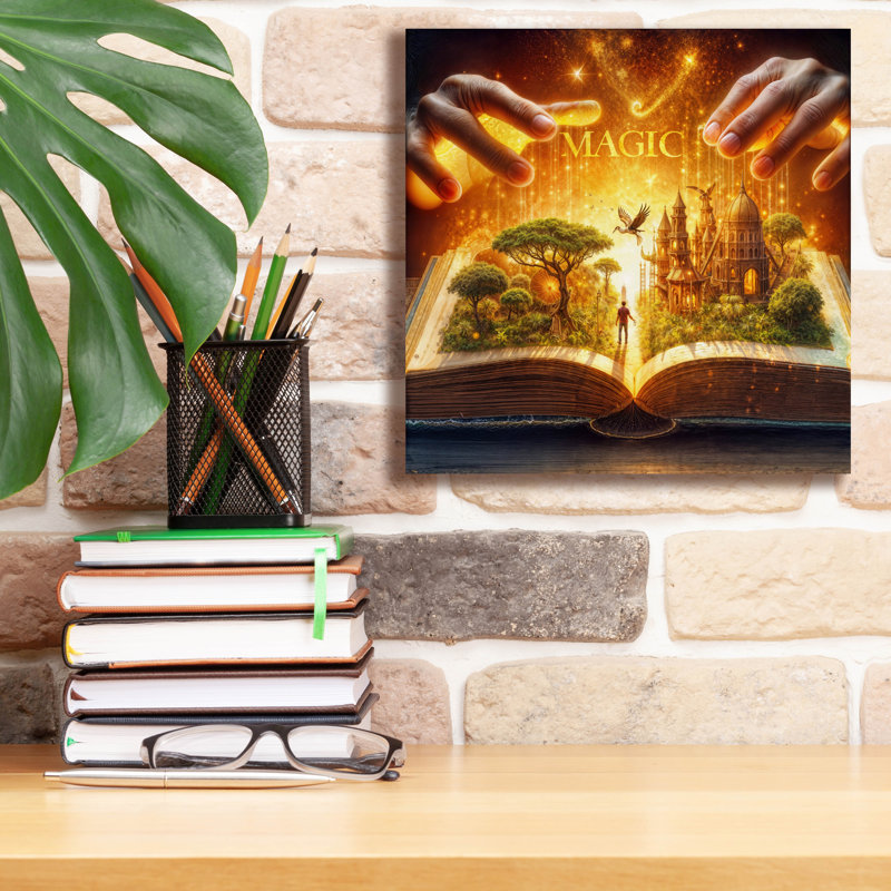  «Book Of Magic» par Rey Klimt, art mural sur toile, 12 po x 12 po, H 12 po x l 12 po