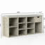 Banc de rangement multifonctionnel, housse de coussin amovible, 9 tiroirs, portefeuilles, gris, coussin de chaussures en panneau de particules, petits articles, 10 compartiments, support, compartiments latéraux, bottes