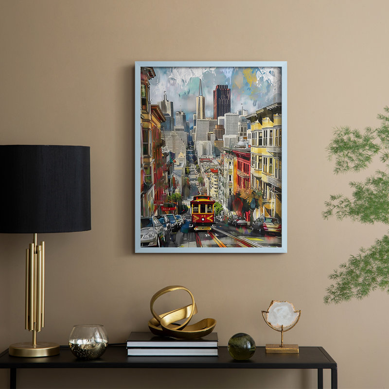 LANDSCAPES Series CECXLVII, reproduction encadrée - bois massif, Bleu, H 15 po x l 12 po