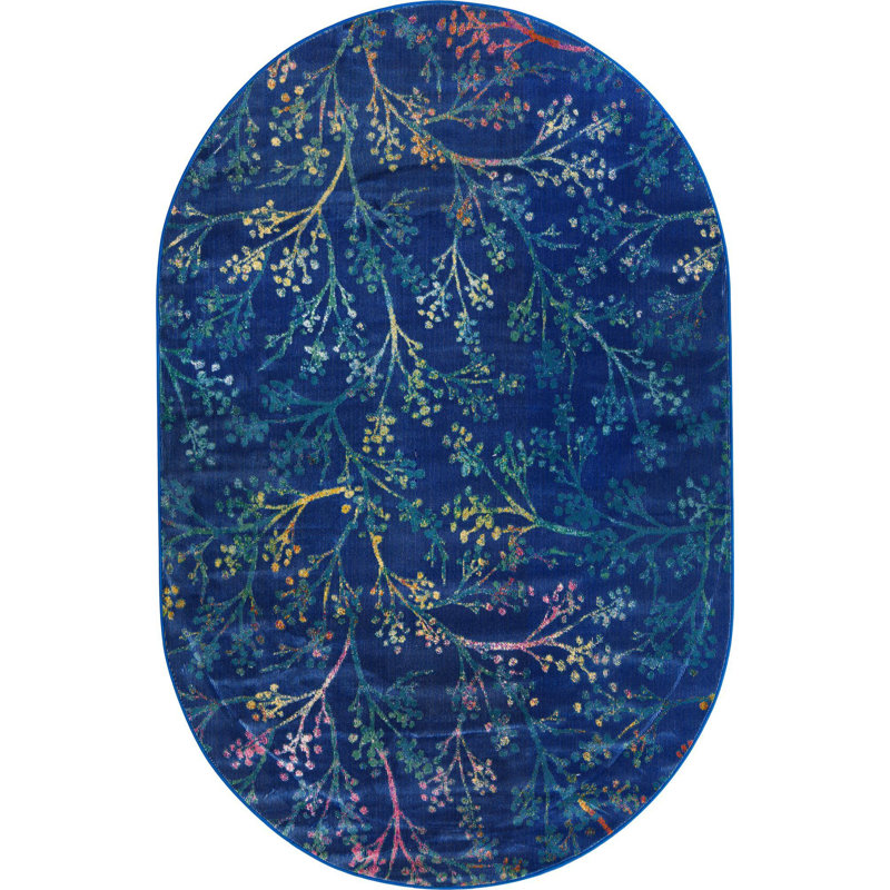 Floral Indoor Rug, Oval 5'3" x 7'10"