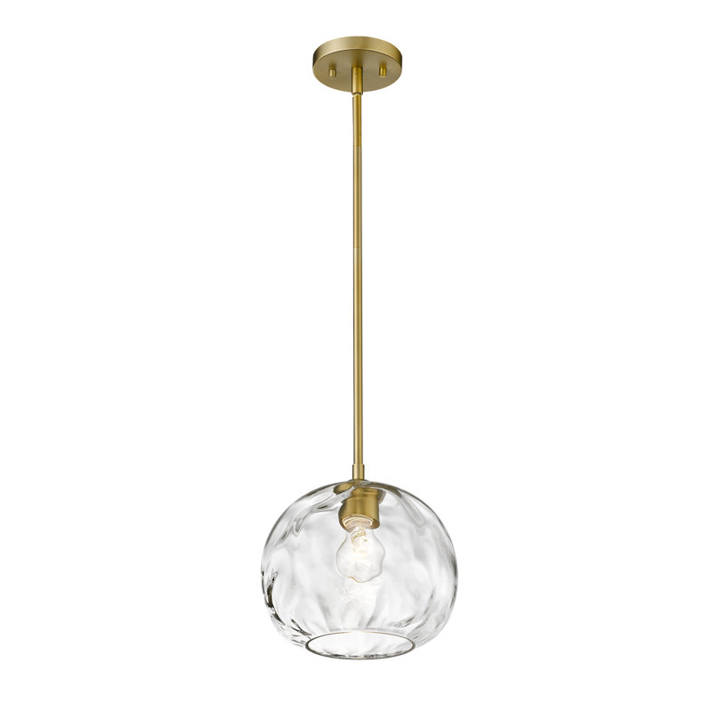 Luminaire sphère suspendu 1 lumières simple Okeefe, Laiton vieilli