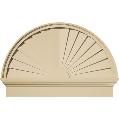 Half Round Signature Urethane Pediment, Primed Tan