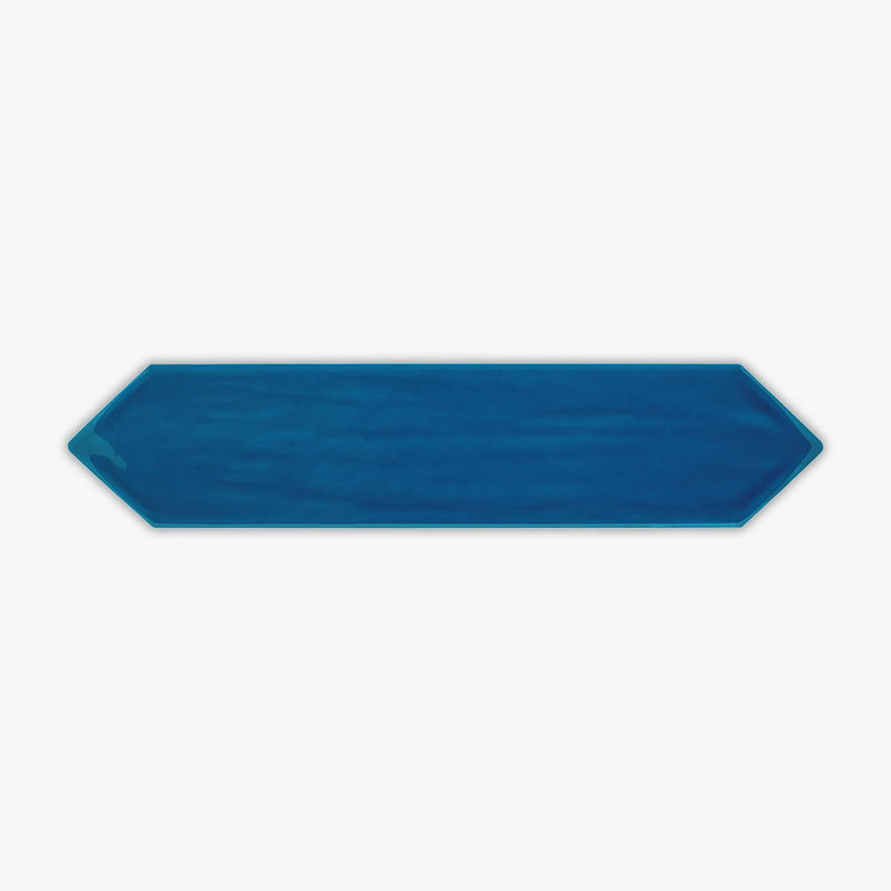 W x L Ceramic Tile Mosaic Sheet, Flow Cosmic Sapphire Glossy