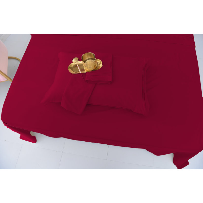 Ensemble de draps en rayonne de bambou, Grand, Rouge