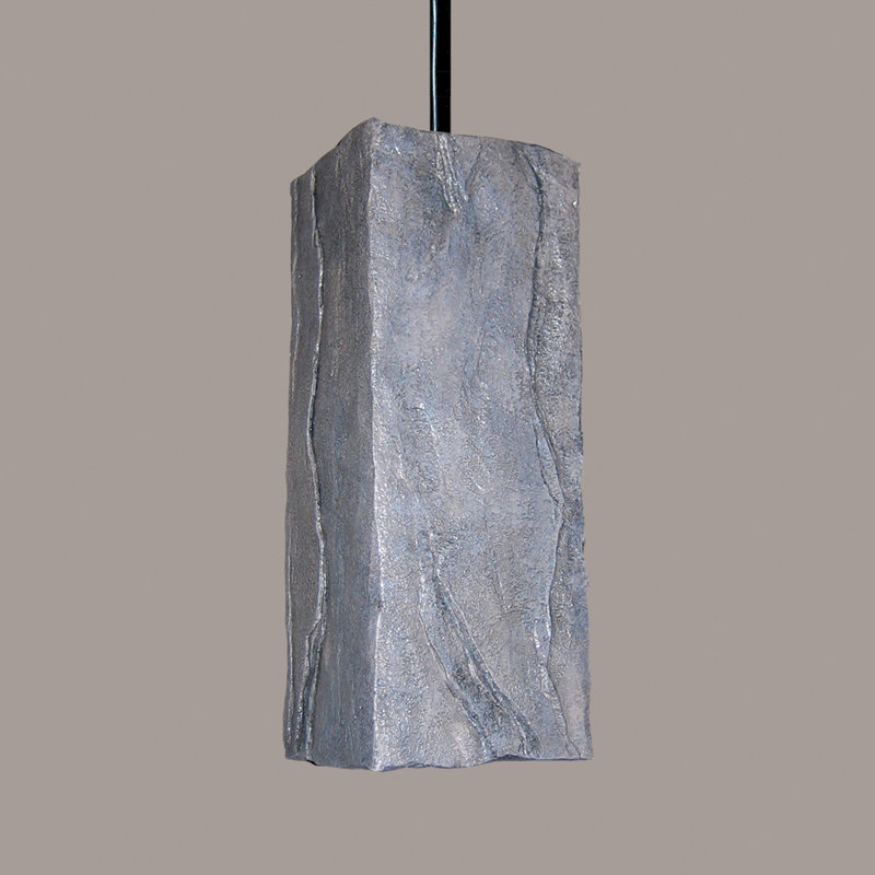 Luminaire simple suspendu rectangulaire 1 lumières nature Azu, Gris, Incandescent