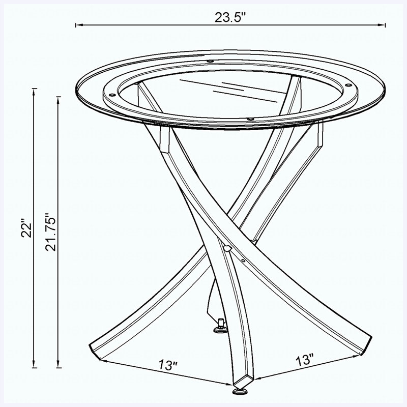 Ensemble de table basse et de table ronde 3 pièces Modern Modern, H 20 po x l 35,5 po x P 35,5 po