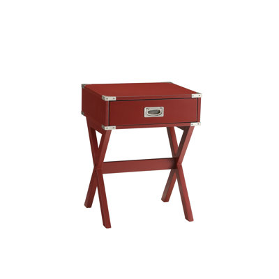 Bureau à finition rouge avec rangement - 17,82 po de largeur et table de conception moderne en bois