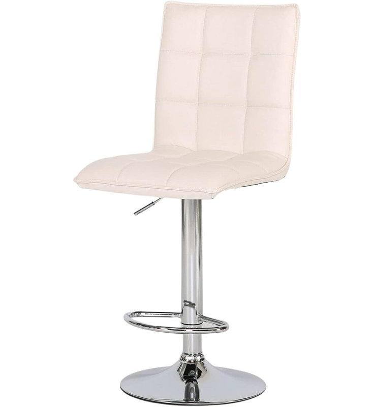 Sadru Counter Stool with Metal Frame, White