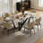 70.9'' Large Rectangular Dining Table for 6-8 People, Modern Sintered Stone Dining Room Table with Black Stainless Steel Base, Kitchen Room Table for Living Room Home (Table Only)-21160089