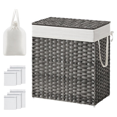 110l Clothes Hamper With 2 Removable Liner Bags