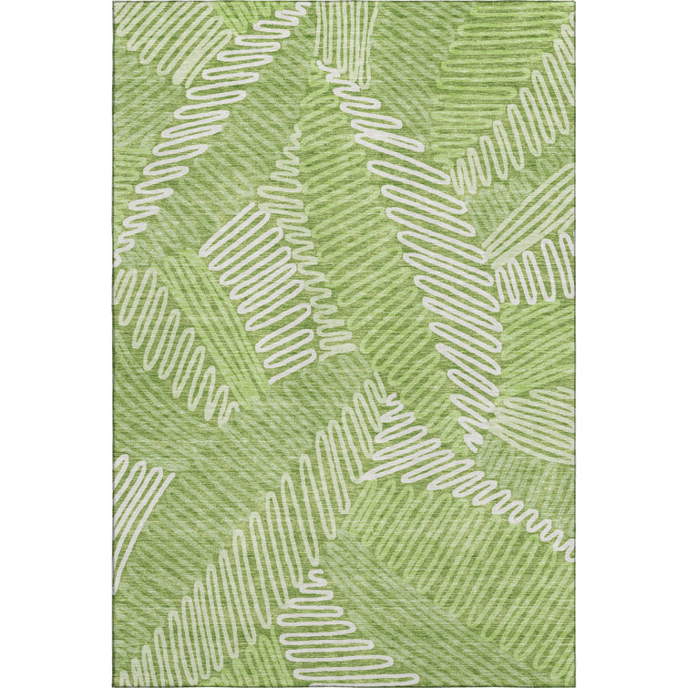 Premium Machine Washable Prisco Lime Rug