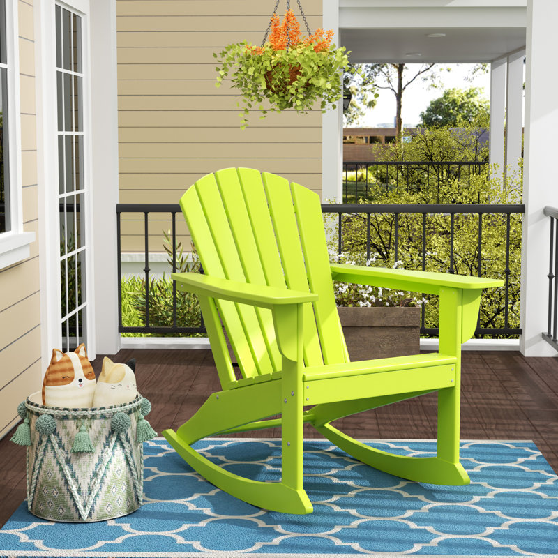 Chaise Adirondack berçante en PEHD Altura, Citron