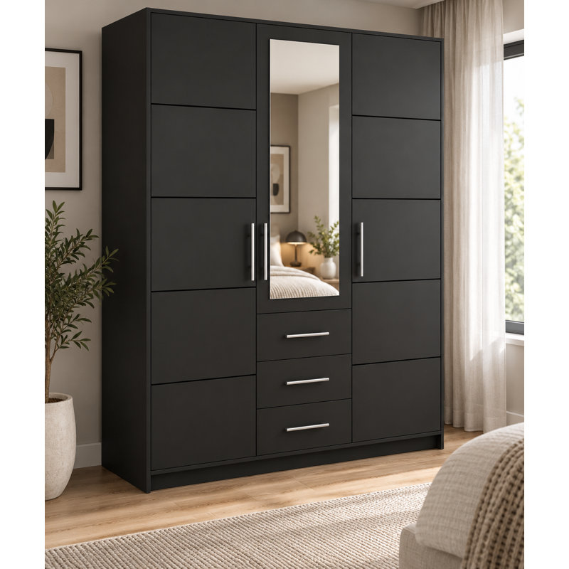 Biser Manufactured Wood Wardrobe, Grey