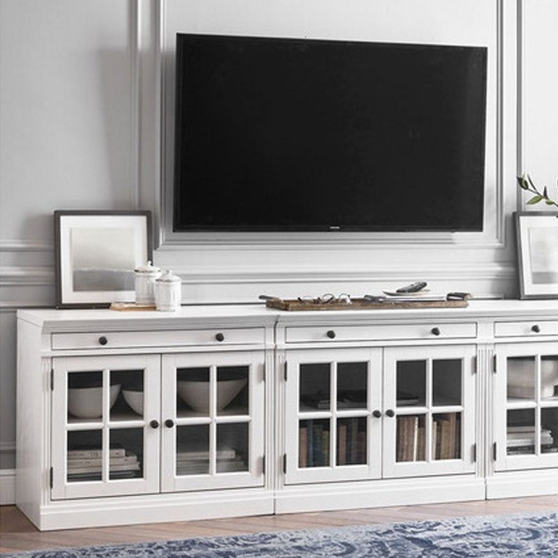 Meuble télé américain, Blanc / gris
