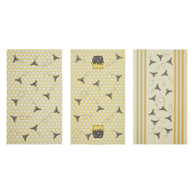 Ensemble de 3 torchons Buzzy Bees Honeypot 16 x 28