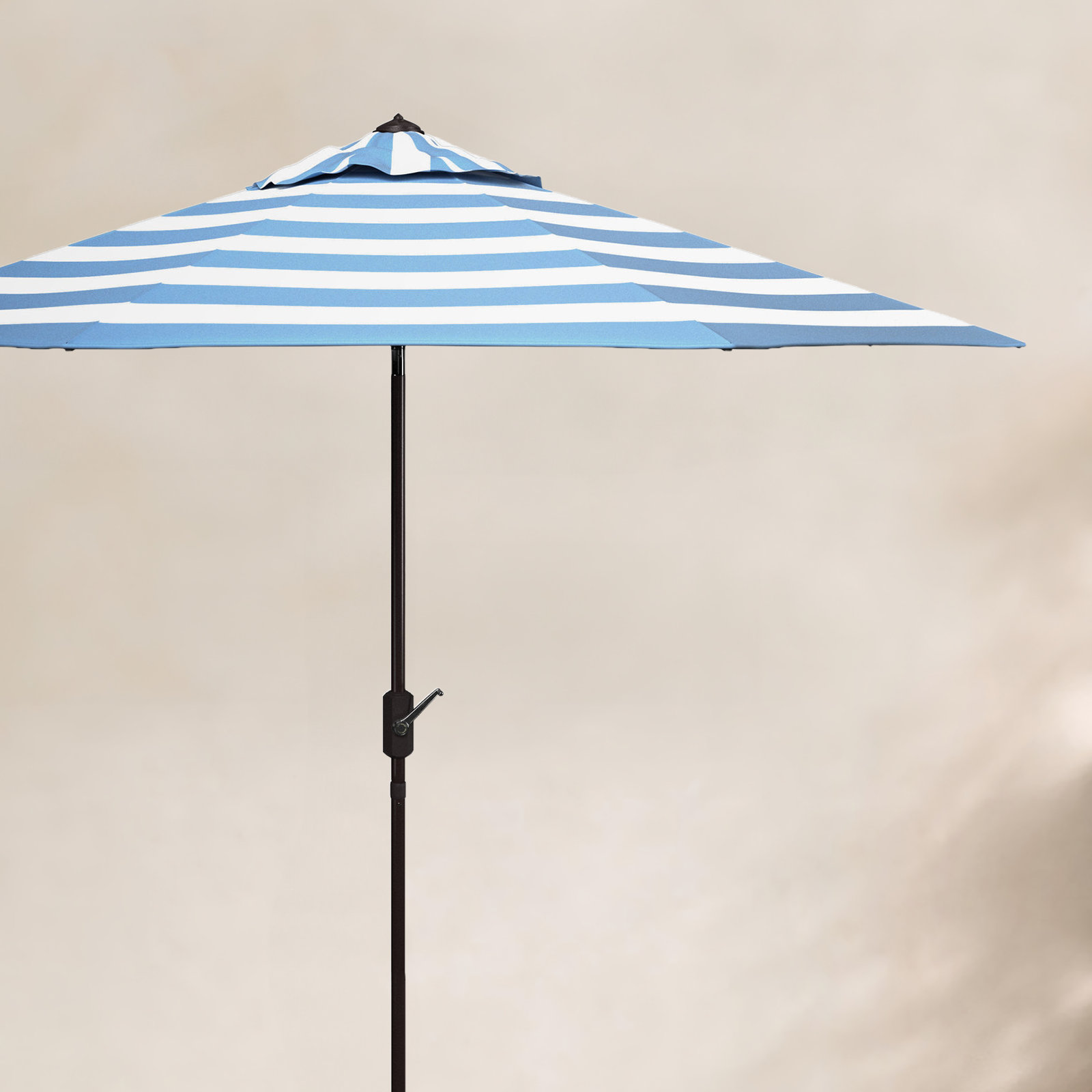 100.79'' Outdoor Umbrella, Brown, Baby Blue/White
