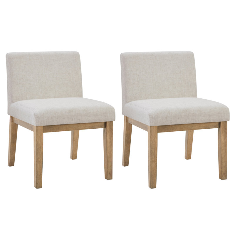 Chaise rembourrée en caoutchouc à dossier bas de 20,5 po de large, Naturel