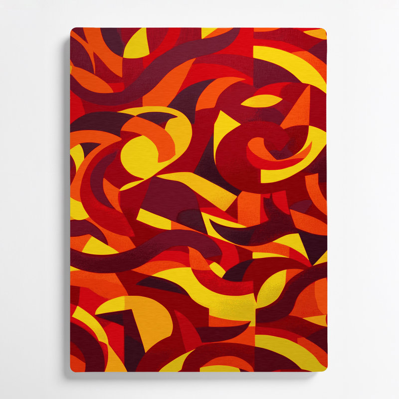 Abstract Shapes 18 Red Metal Wall Art