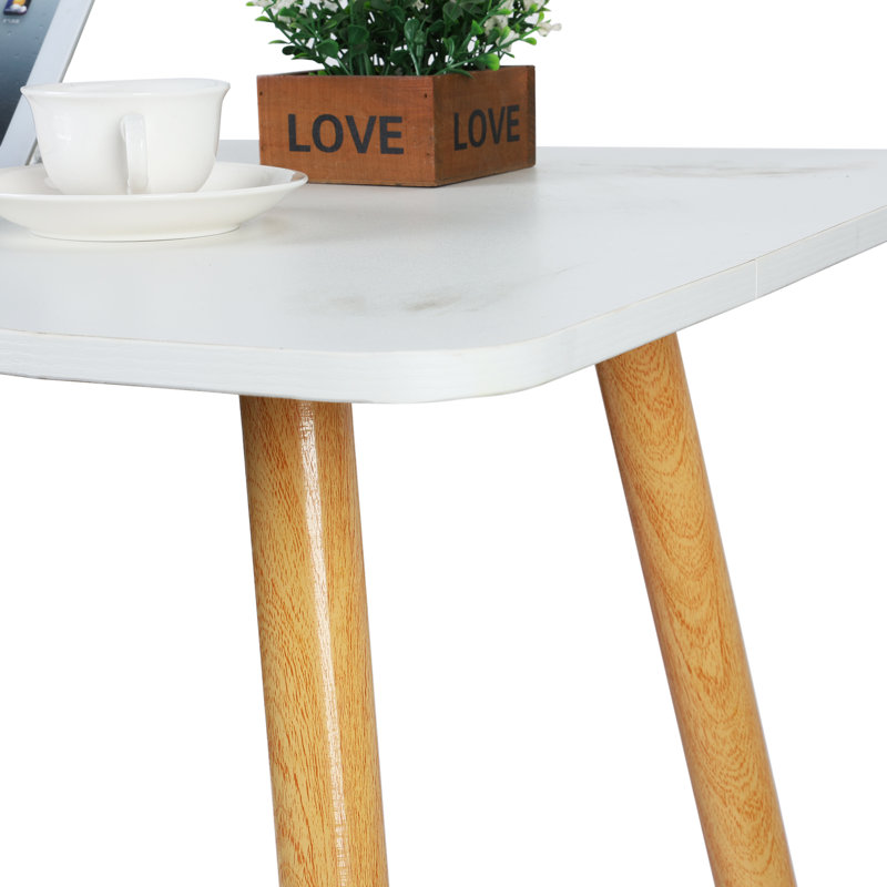 Table d'ordinateur moderne en bois blanc, L 40 po x l 24 po x H 30 po - Bureau durable et élégant pour le bureau à domicile, la chambre à coucher ou le bureau