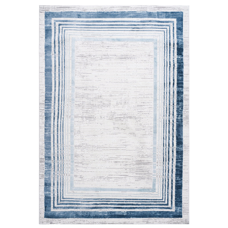 Tapis tissé et tissé en bleu 8X10