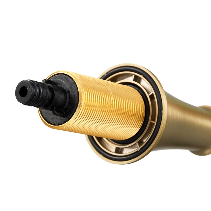Double Handle Bathroom Sink Faucet with Drainer, Gold