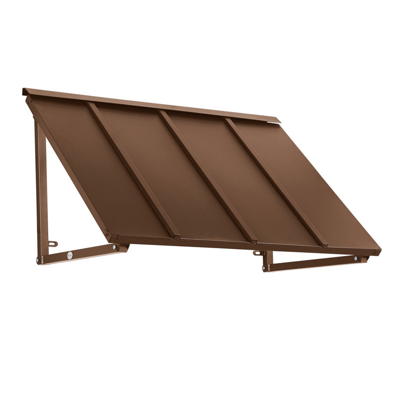 Awntech Houstonian Standing Seam Metal Fixed Awning with Open Sides, Copper, 24" H x 56" W x 24" D, Galvanized Steel