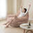 Bean Bag Chair with Pillow, Lazy Chair Filled Memory Sponge Light Brown