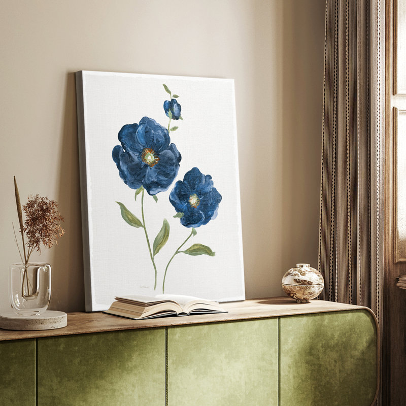 Coquelicots bleus - galerie Cavas sur mesure, H 18 po x l 12 po