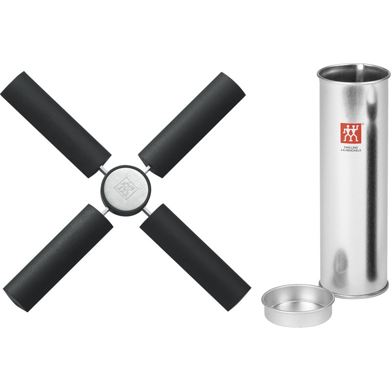 ZWILLING TWIN Specials Folding Trivet, Silver-Black Silicone W/ Storage Tin