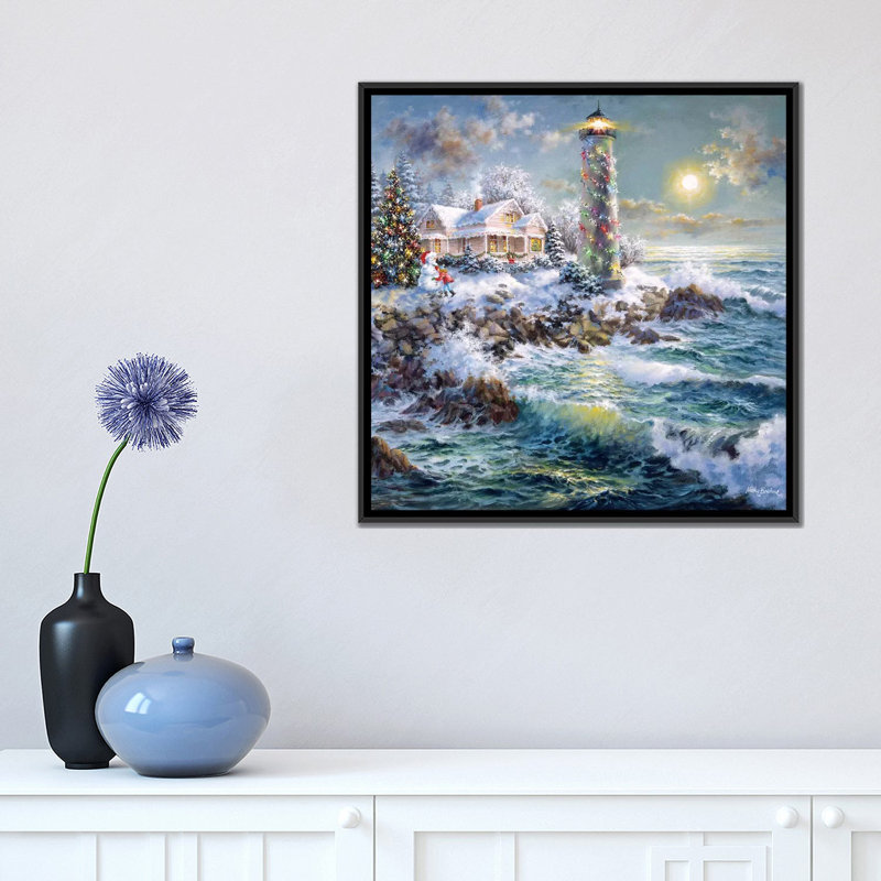 Lighthouse Merriment by Nicky Boehme - Gallery-Wrapped Canvas Giclée, 48" H x 48" W x 1.5" D, Wrapped Canvas, No Matte