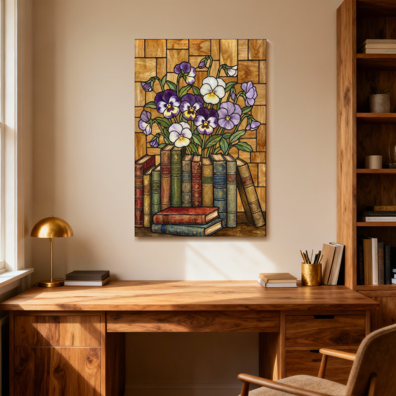 Plantes et fleurs, livres de fleurs, brique, impression d'art mural, H 30 po x l 20 po