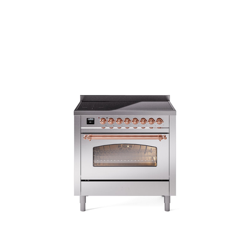 ILVE Nostalgie II 36 in Induction Range, Stainless Steel/Copper