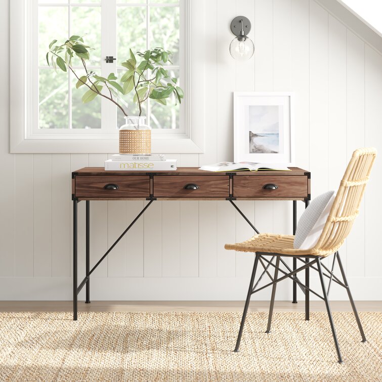 Sand & Stable Orman Wood Grain Desk With Drawers & Reviews | Wayfair