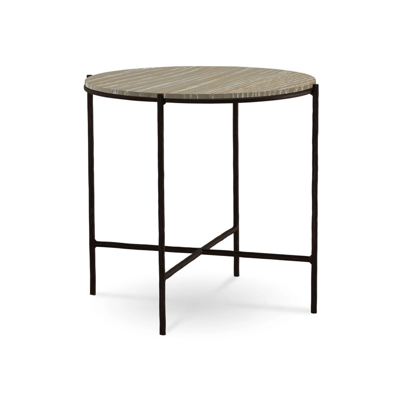 Table de bout Anna, Chêne vieilli, Noir texturé