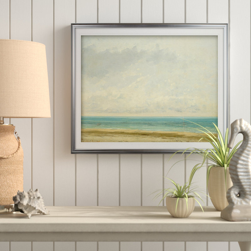 « the calme sea gustave courbet », impression, Argent, H 31 po x l 43 po x P 1,5 po