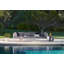 White Aluminum Outdoor Corner Chair - Left; Pacific Fog Gray